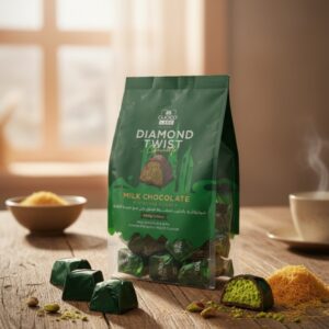 Choco Lake Diamond Twist – Milk Chocolate Pistachio Kunafa